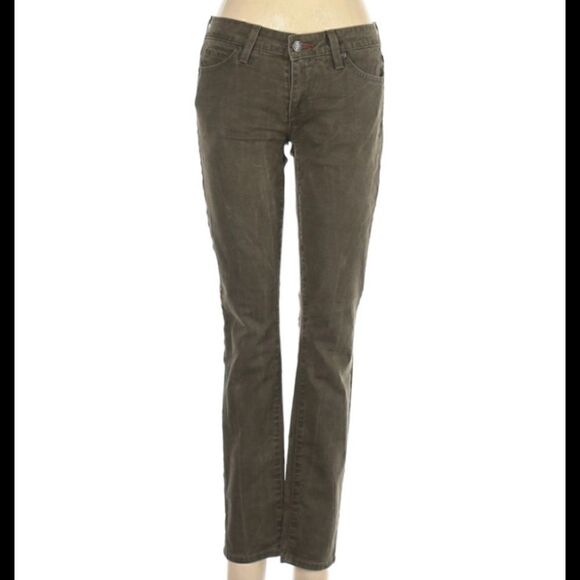 VINCE SUPER SKINNY DISTRESSED ANKLE JEAN IN OLIVE - Picture 2 of 6